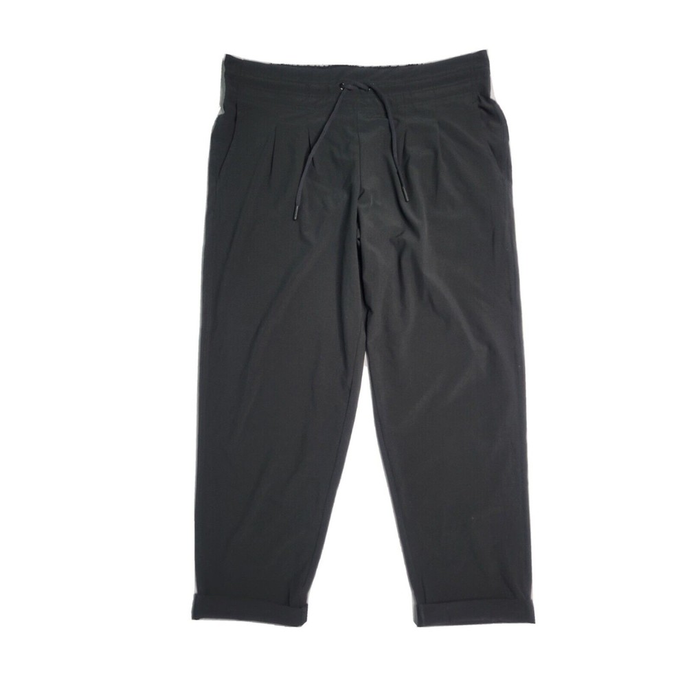 prAna Breathe women Black Jogger Pants Cuffed Hems Active Pants Large lightweigt